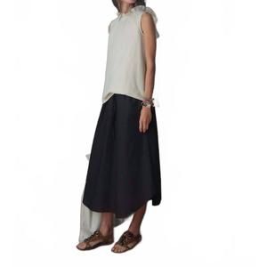 NEW ATLANTIQUE ASCOLI echo 2 sleeveless blouse in almond milk